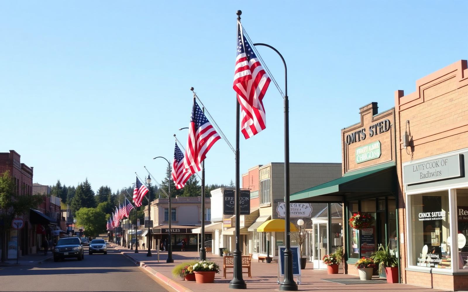Oregon small town main street